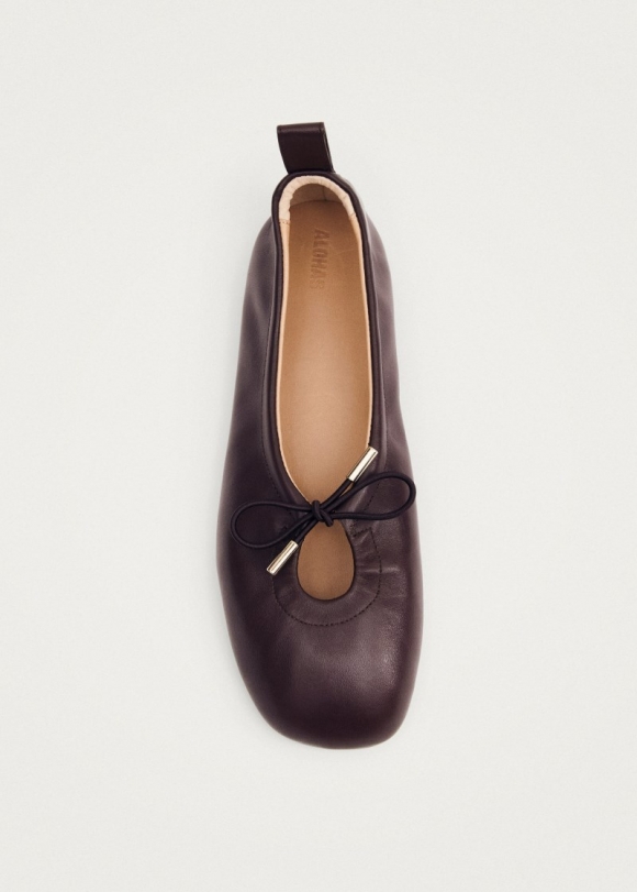 Women's Rosalind Brown Leather Ballet Flats
