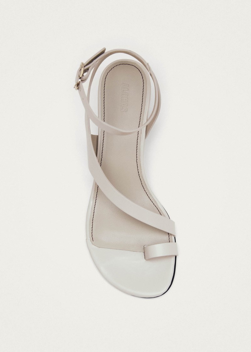 Women's Miquela Light Grey Leather Sandals