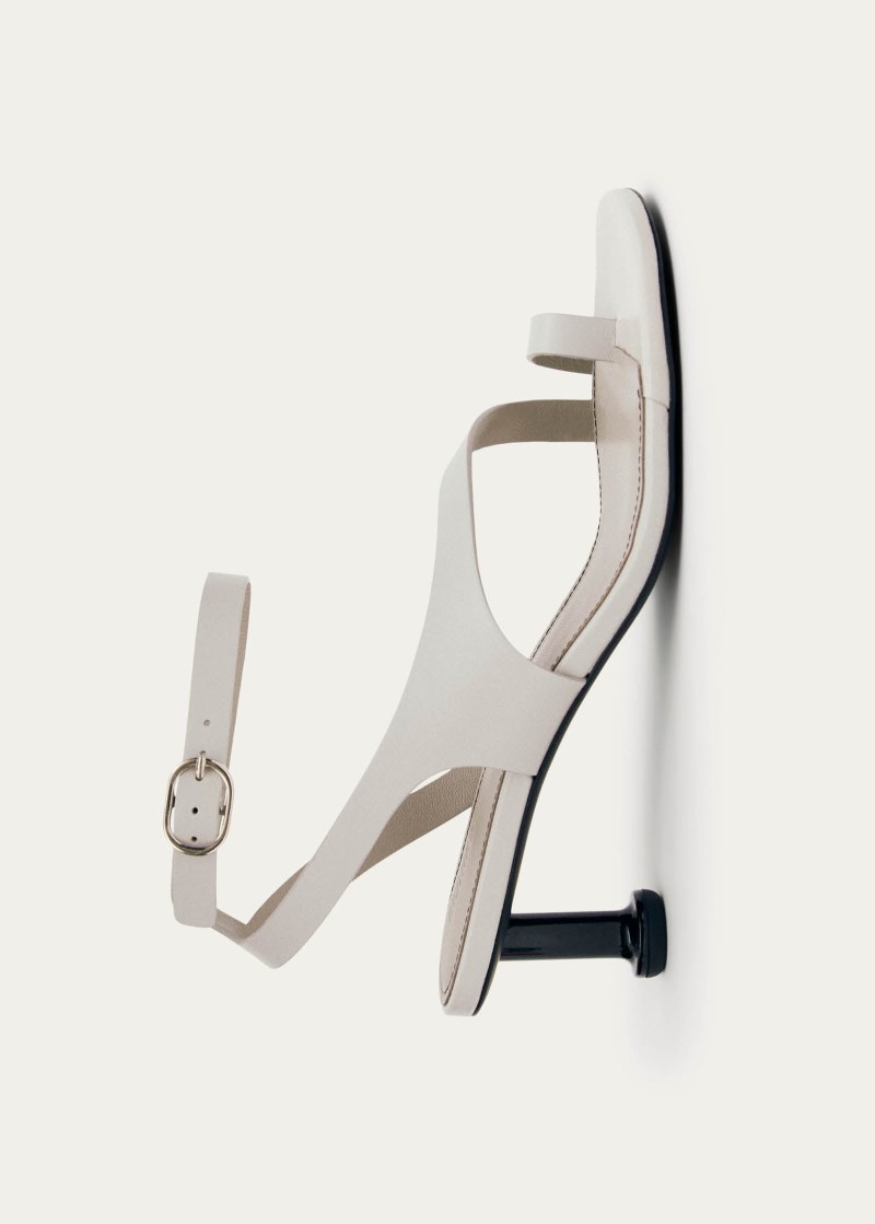 Women's Miquela Light Grey Leather Sandals