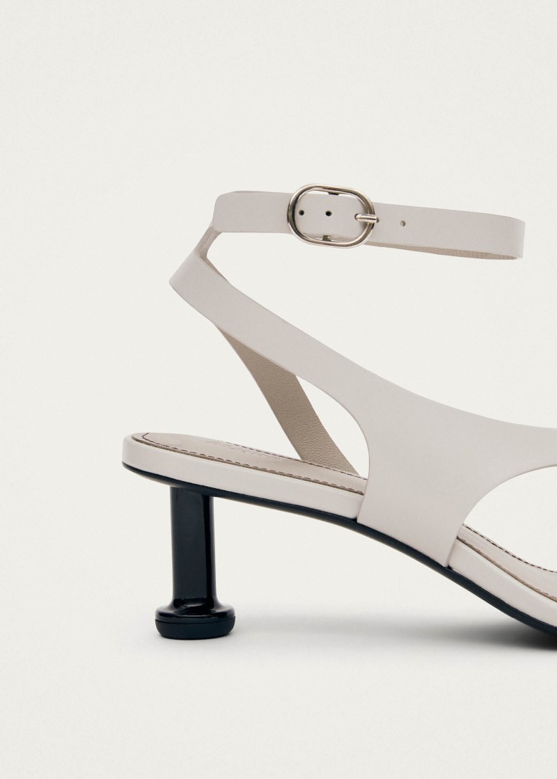 Women's Miquela Light Grey Leather Sandals