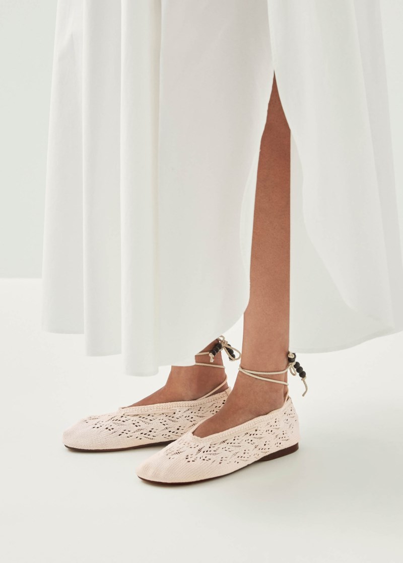 Women's Rosemary Crochet Cream Ballet Flats