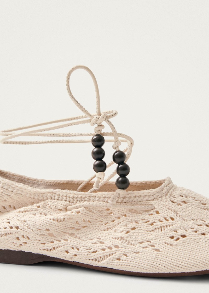 Women's Rosemary Crochet Cream Ballet Flats