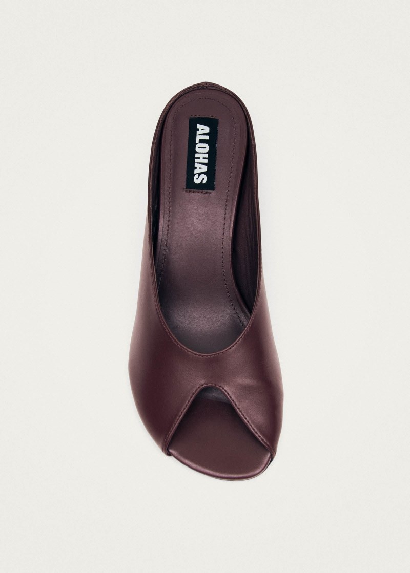 Women's Catherine Burgundy Leather Mules