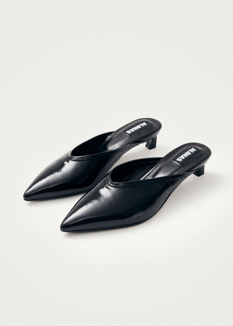 Women's Tessa Onix Black Leather Mules