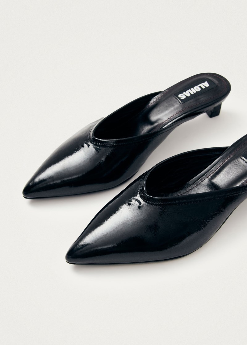 Women's Tessa Onix Black Leather Mules