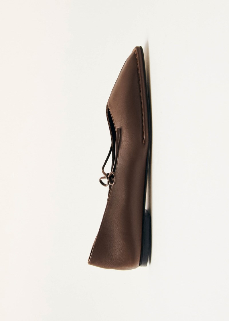 Women's Sway Chestnut Brown Leather Ballet Flats