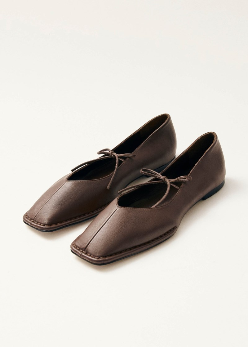 Women's Sway Chestnut Brown Leather Ballet Flats