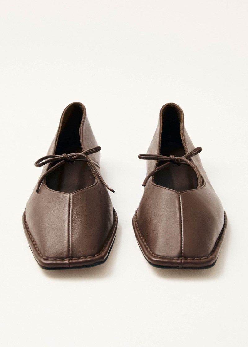 Women's Sway Chestnut Brown Leather Ballet Flats