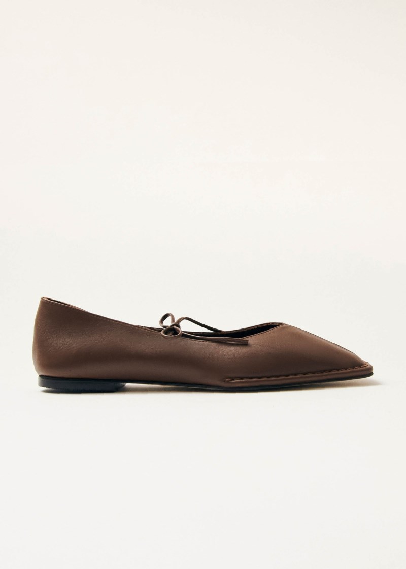 Women's Sway Chestnut Brown Leather Ballet Flats
