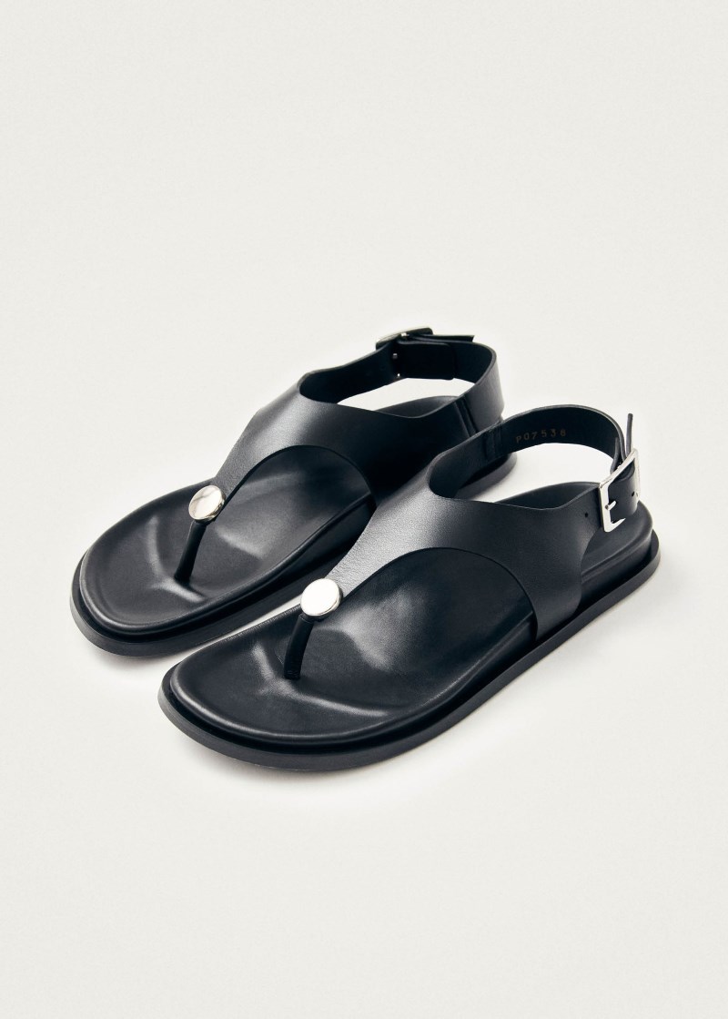 Women's Harbor Black Leather Sandals