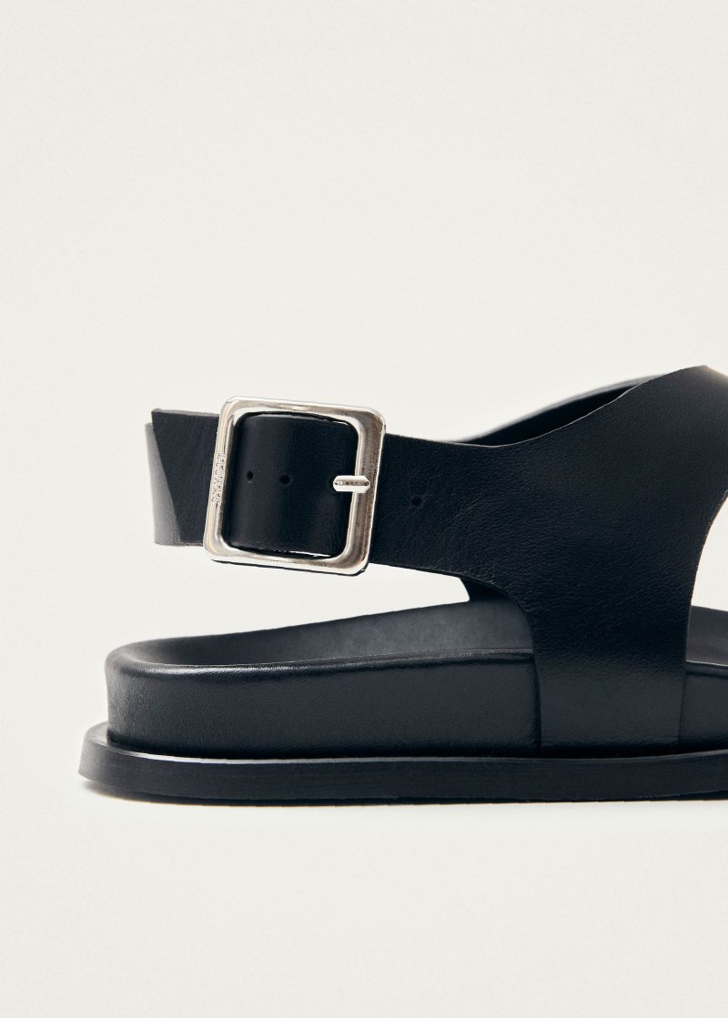 Women's Harbor Black Leather Sandals