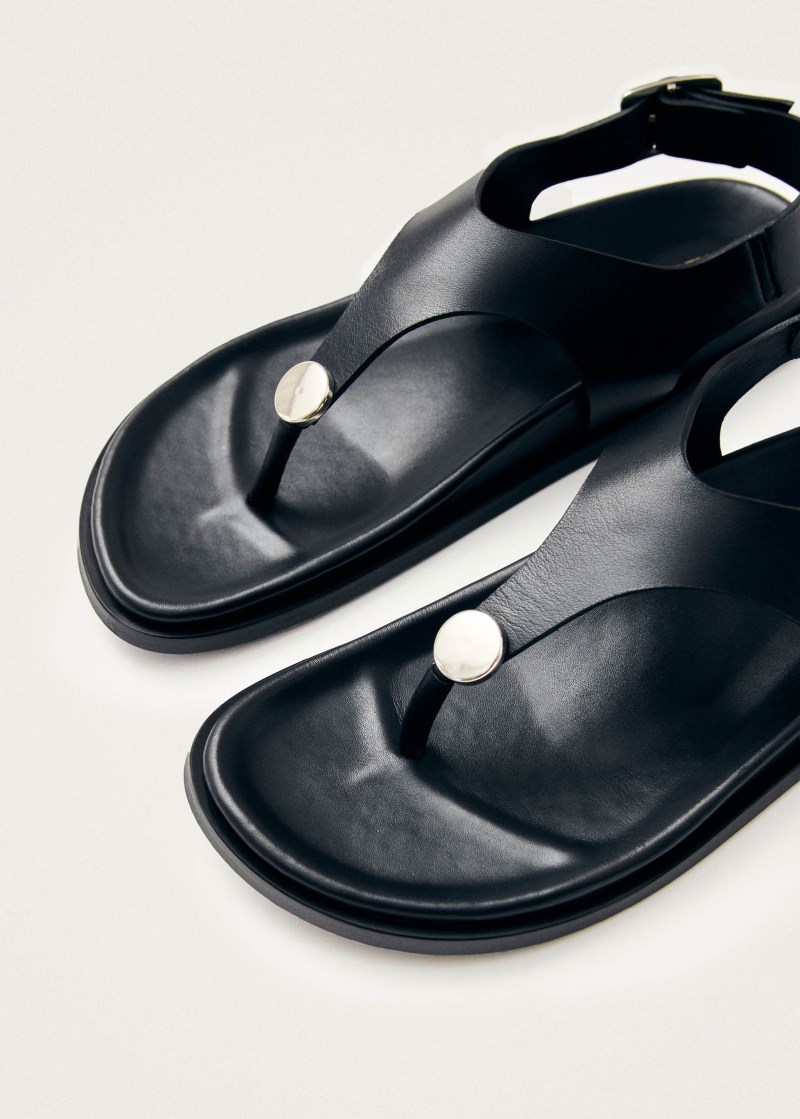 Women's Harbor Black Leather Sandals