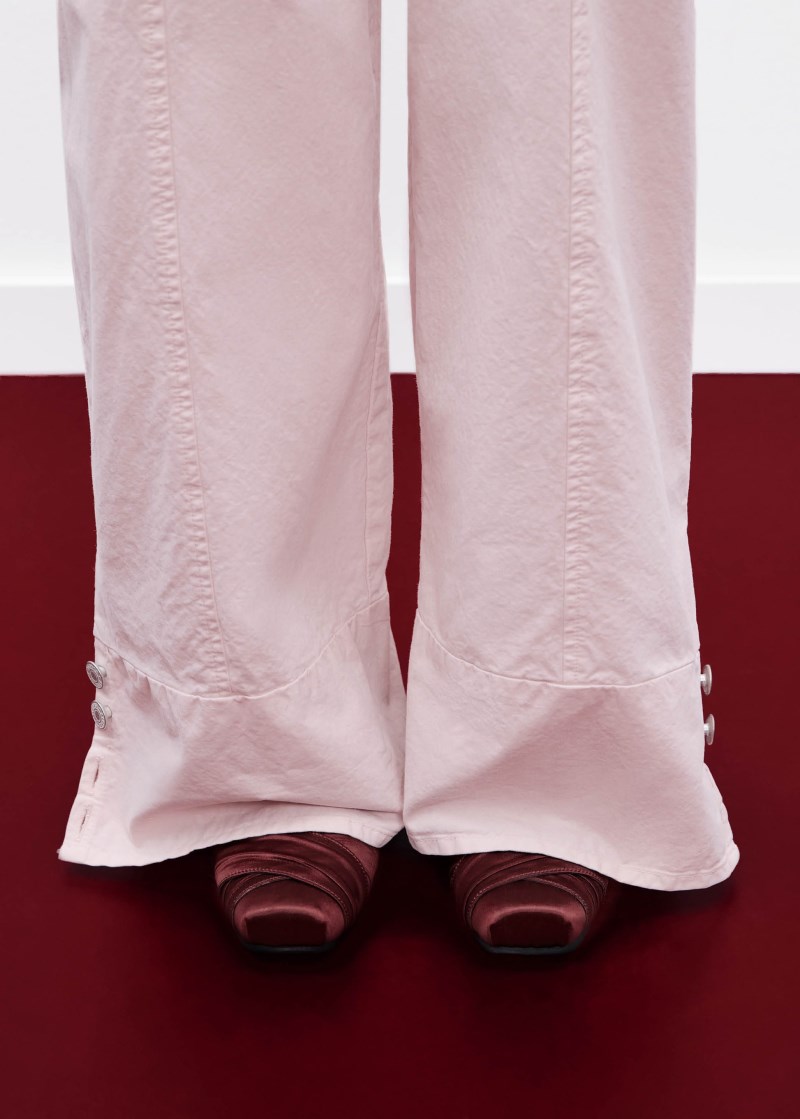 Women's Volant Silky Burgundy Ballet Flats