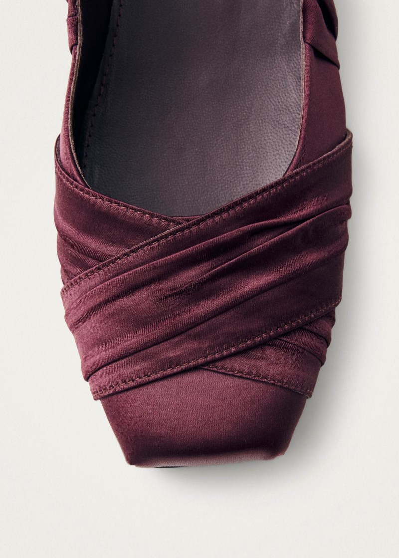 Women's Volant Silky Burgundy Ballet Flats