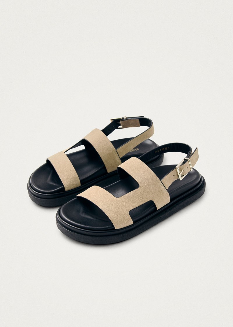 Women's Lorelei Suede Beige Leather Sandals