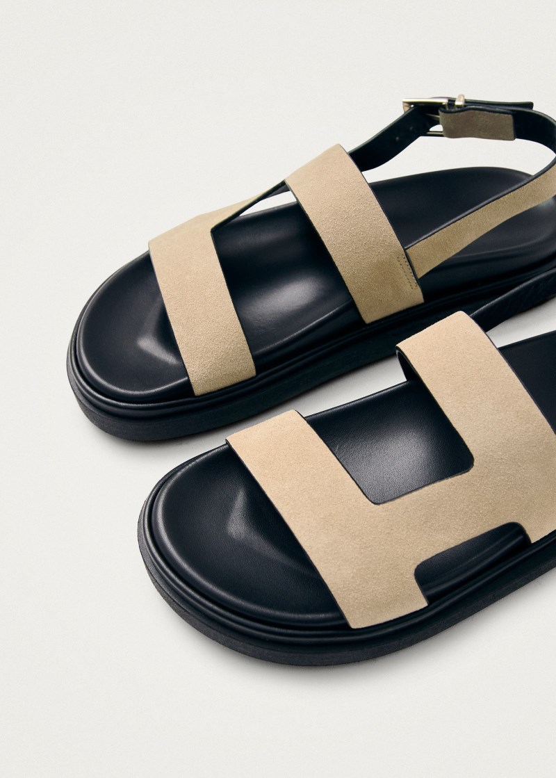 Women's Lorelei Suede Beige Leather Sandals