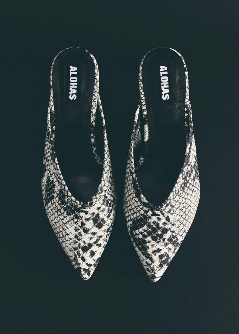Women's Tessa Indo Grey Leather Mules