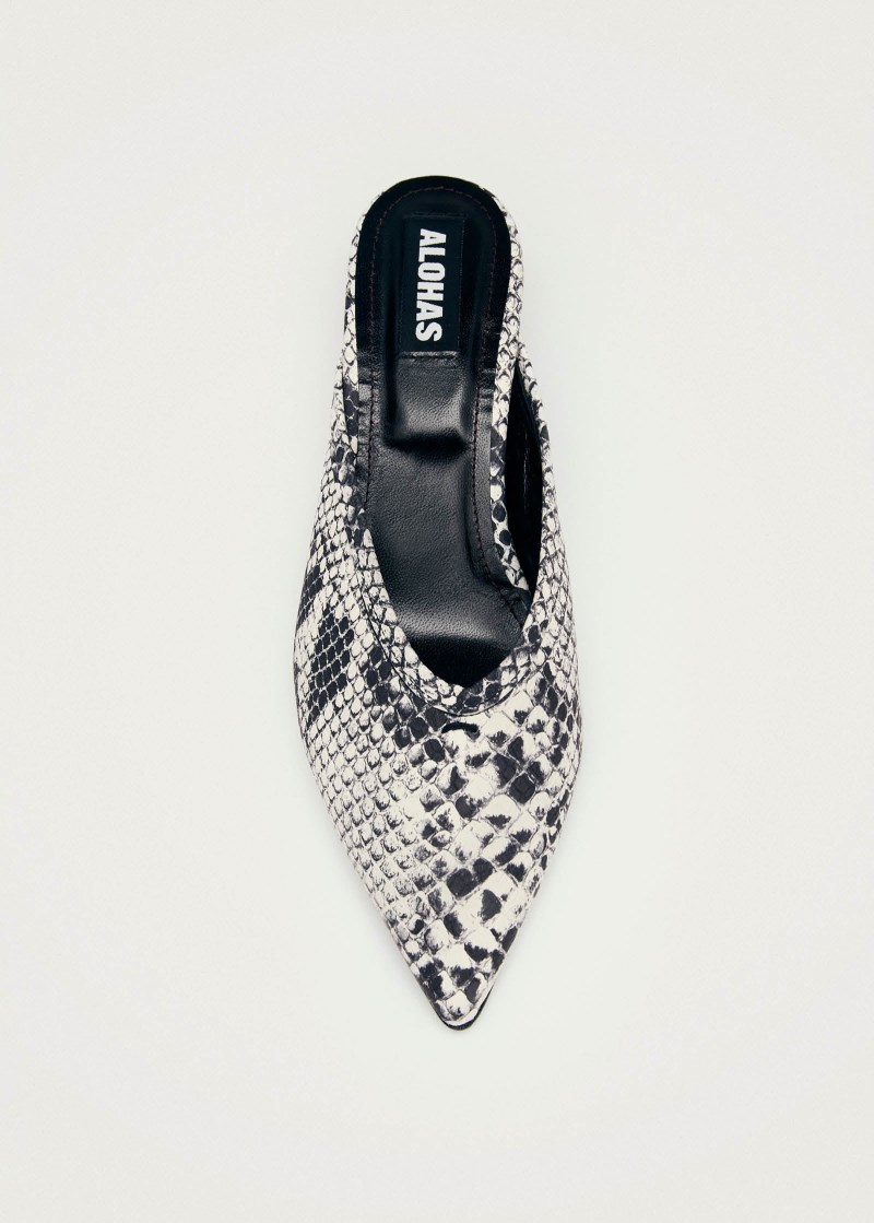 Women's Tessa Indo Grey Leather Mules