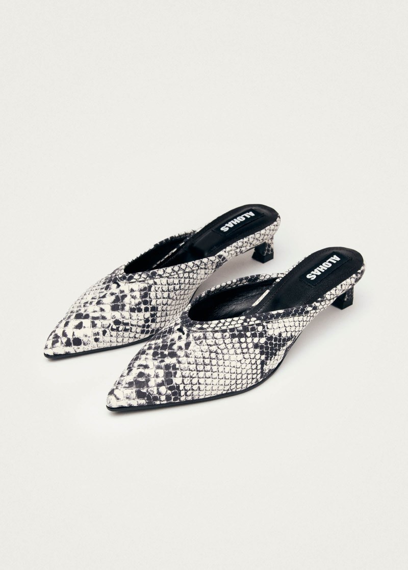 Women's Tessa Indo Grey Leather Mules
