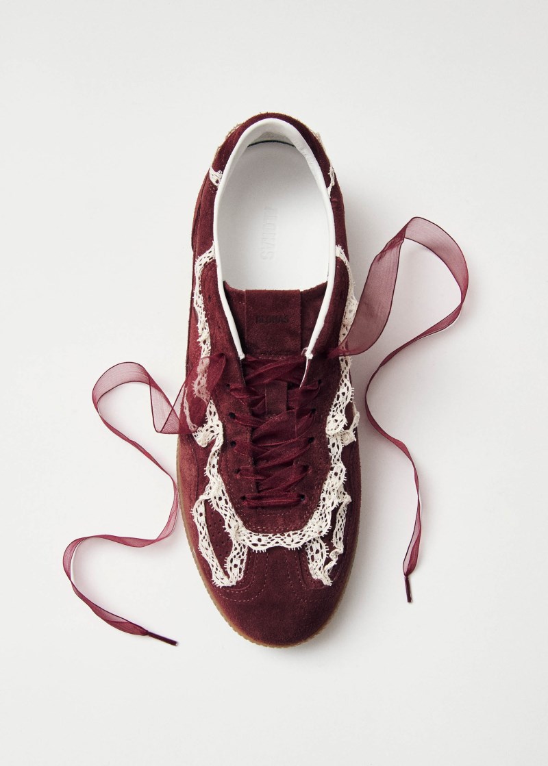 Women's Tb.490 Crochet Burgundy Leather Sneakers
