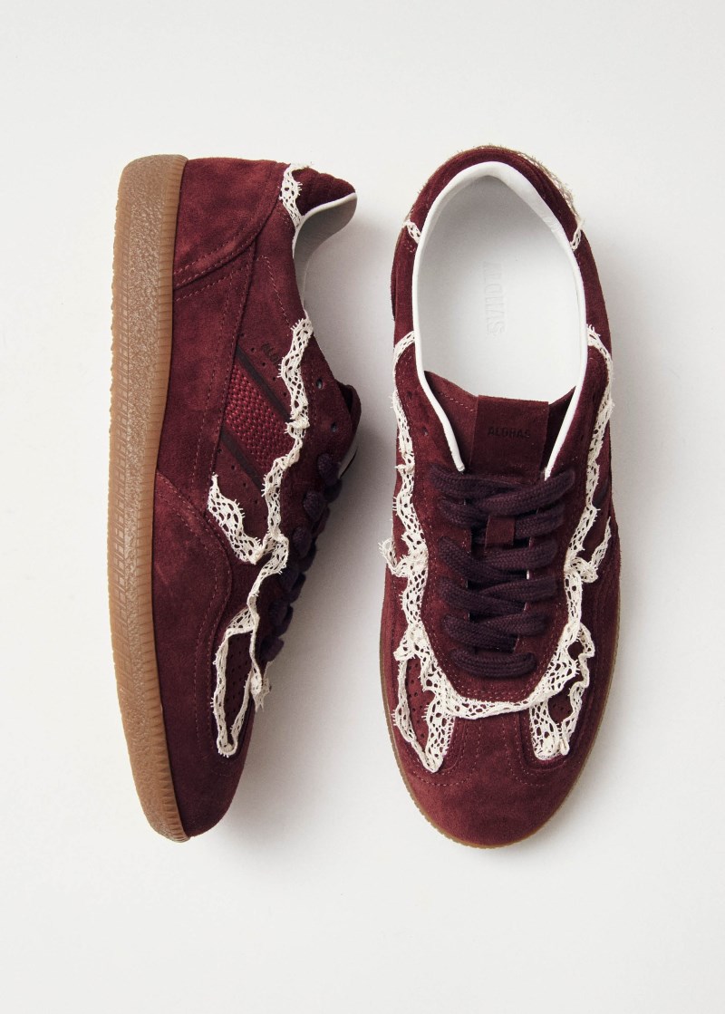 Women's Tb.490 Crochet Burgundy Leather Sneakers