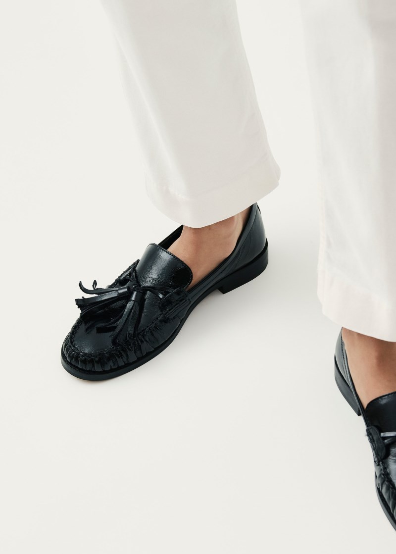 Women's Marietta Onix Black Leather Loafers