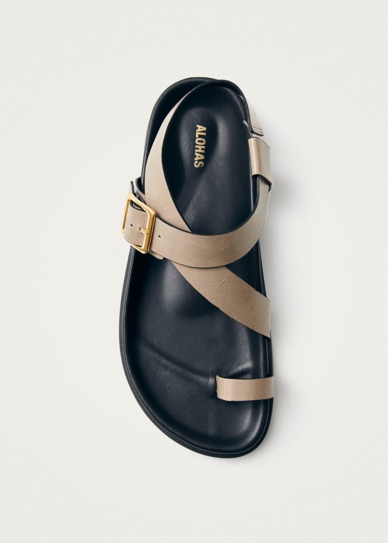 Women's Siren Onix Stone Beige Leather Sandals