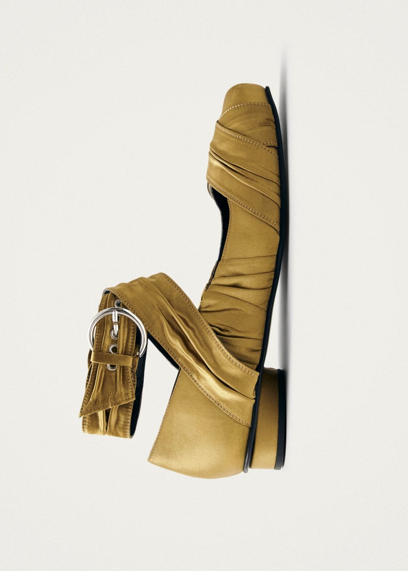 Women's Volant Silky Dark Gold Ballet Flats