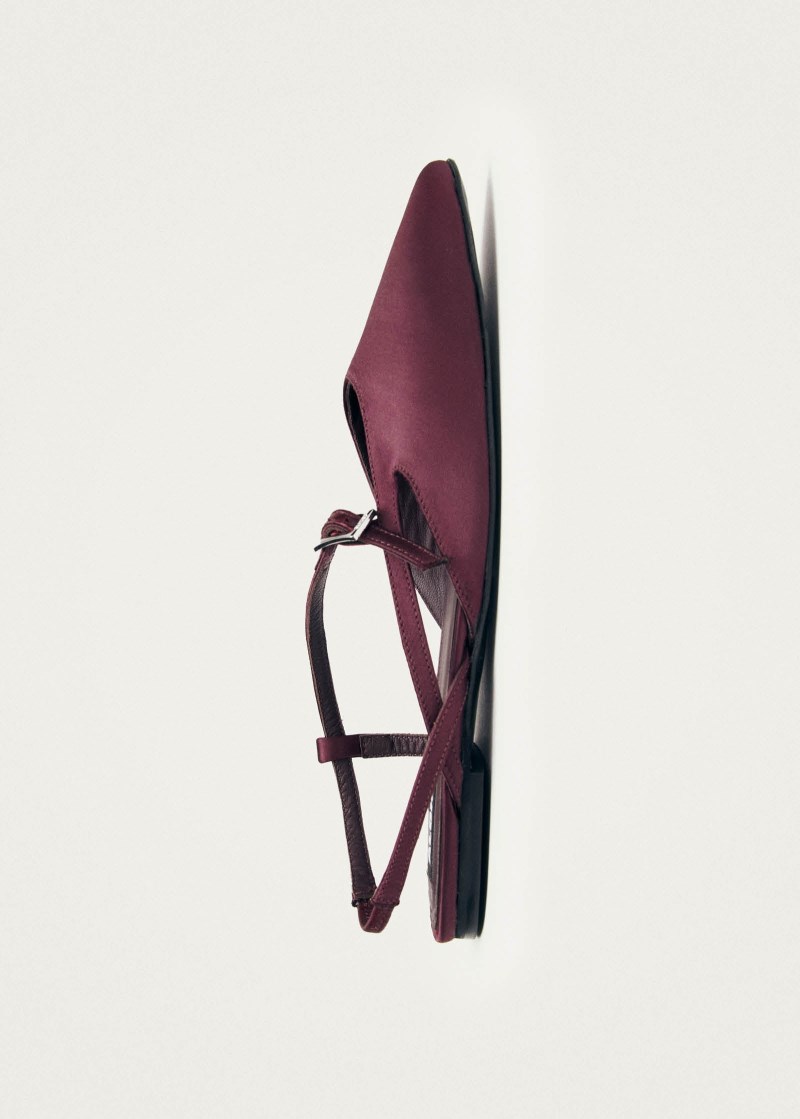 Women's Lydia Silky Burgundy Ballet Flats