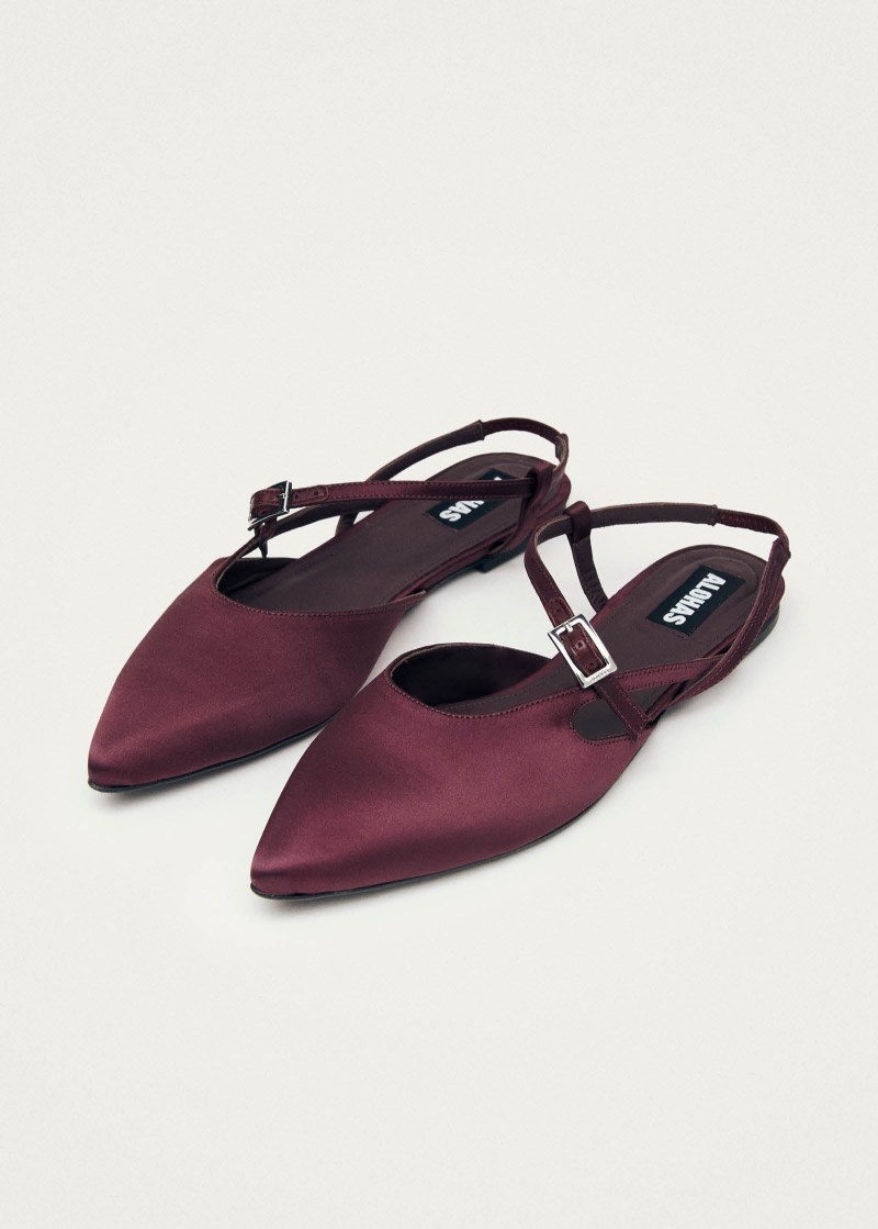Women's Lydia Silky Burgundy Ballet Flats