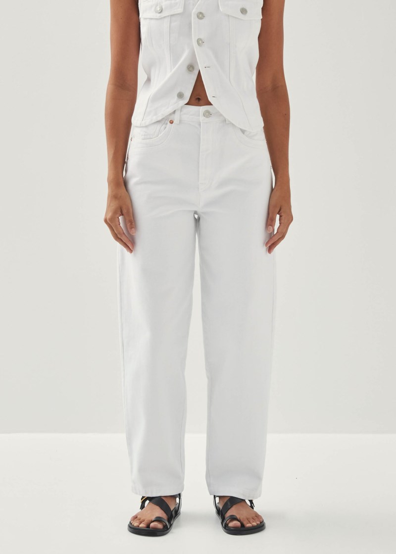 Women's Lorenza White Denim Trousers
