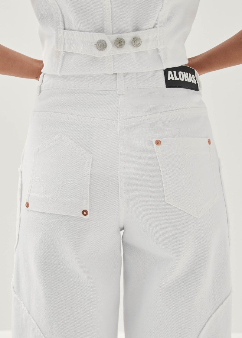 Women's Lorenza White Denim Trousers