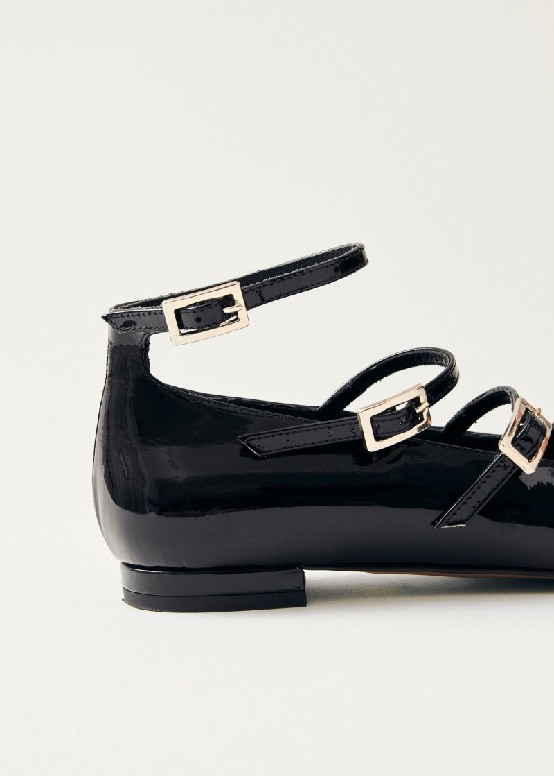 Women's Luke Onix Black Leather Ballet Flats