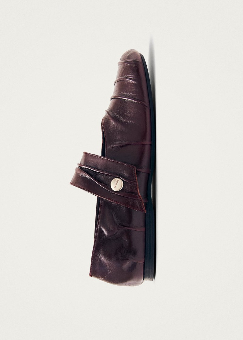 Women's Shay Burgundy Leather Ballet Flats