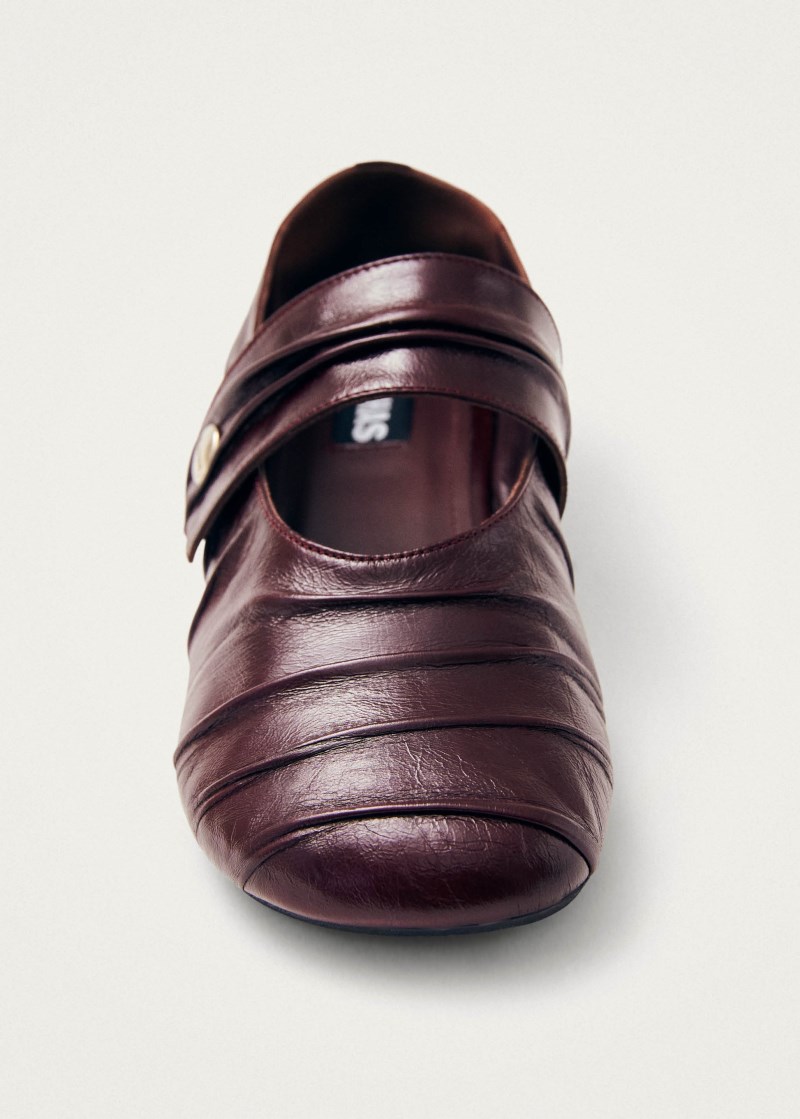 Women's Shay Burgundy Leather Ballet Flats
