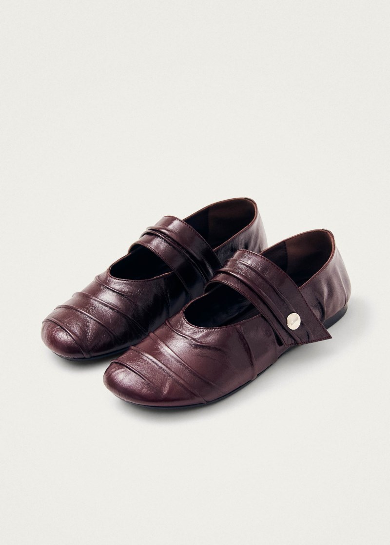 Women's Shay Burgundy Leather Ballet Flats