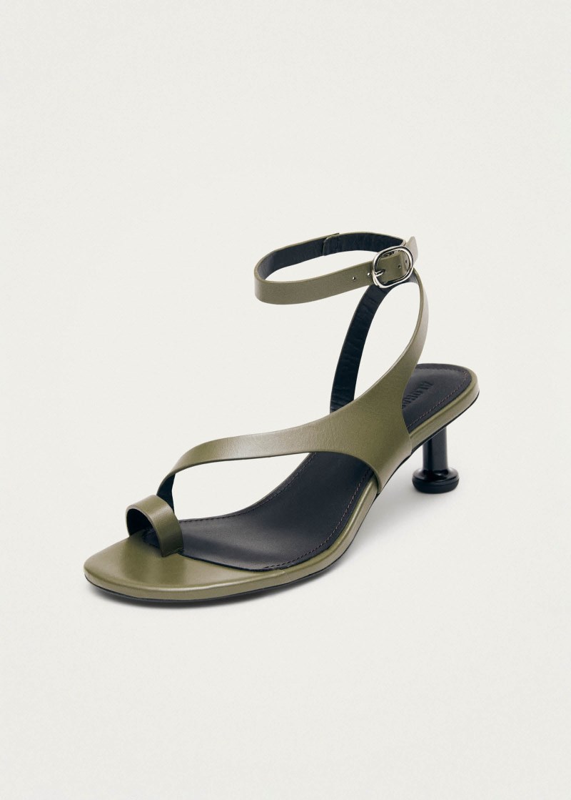 Women's Miquela Khaki Leather Sandals