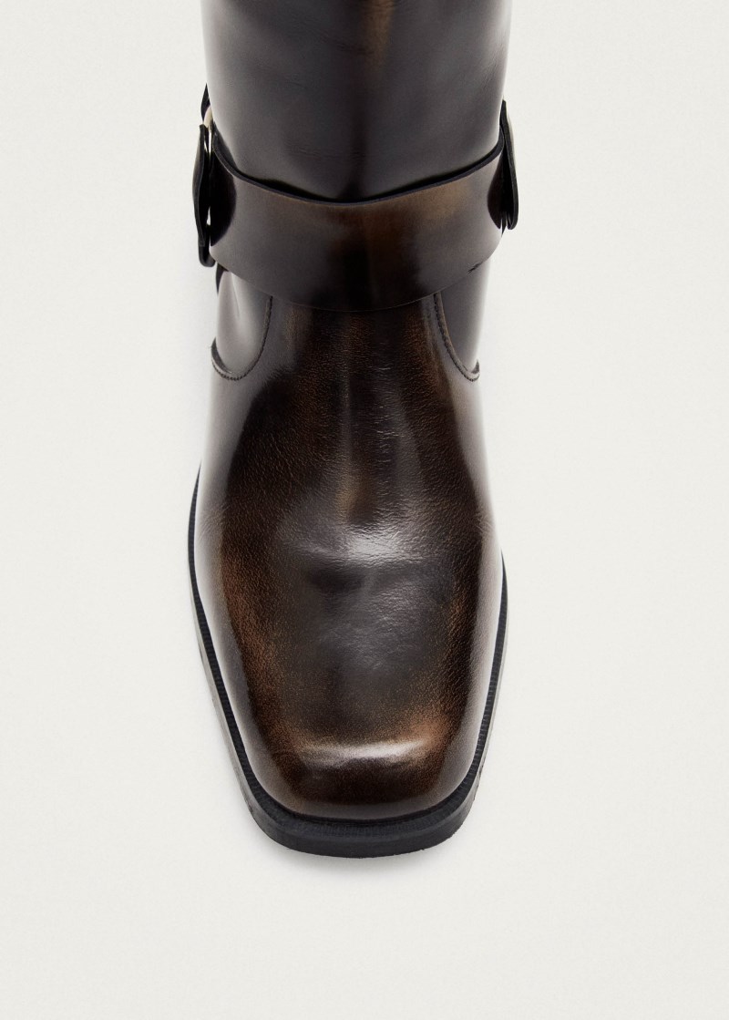 Women's Rocky Brushed Brown Leather Boots