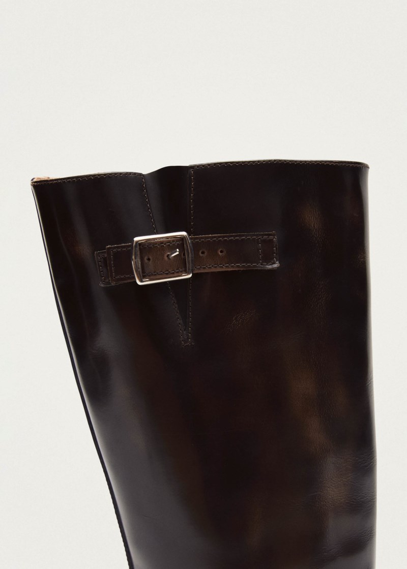 Women's Rocky Brushed Brown Leather Boots