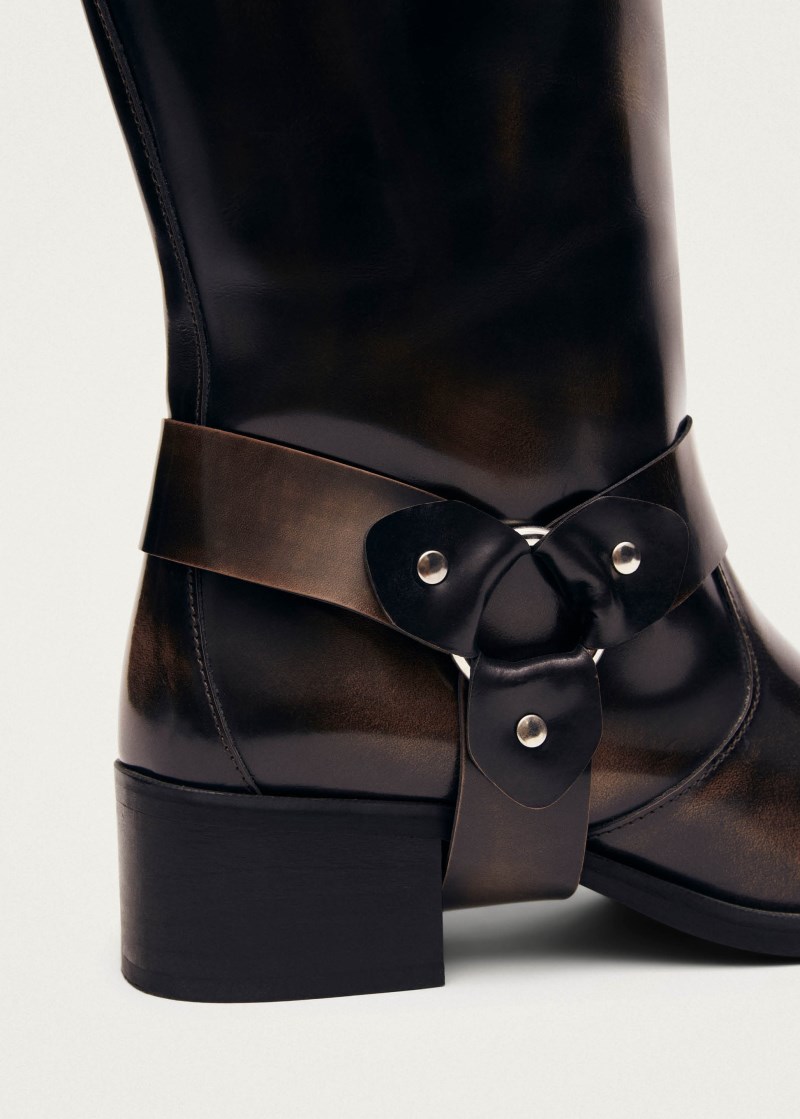 Women's Rocky Brushed Brown Leather Boots