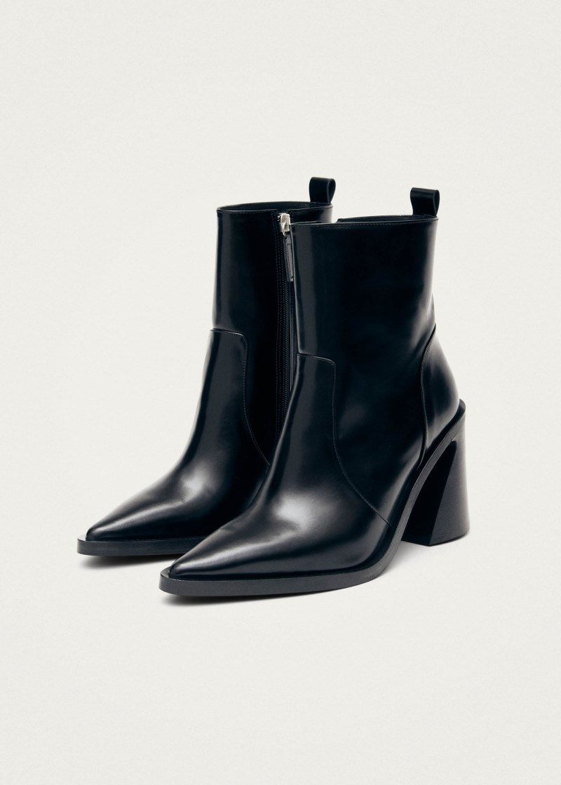 Women's Haylo Black Leather Ankle Boots