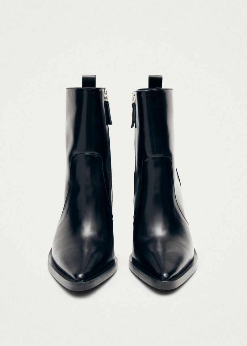 Women's Haylo Black Leather Ankle Boots