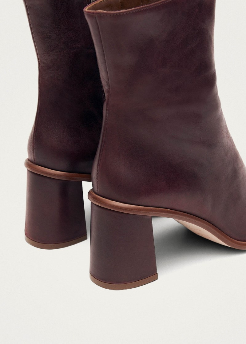 Women's West Cape Wine Burgundy Leather Ankle Boots