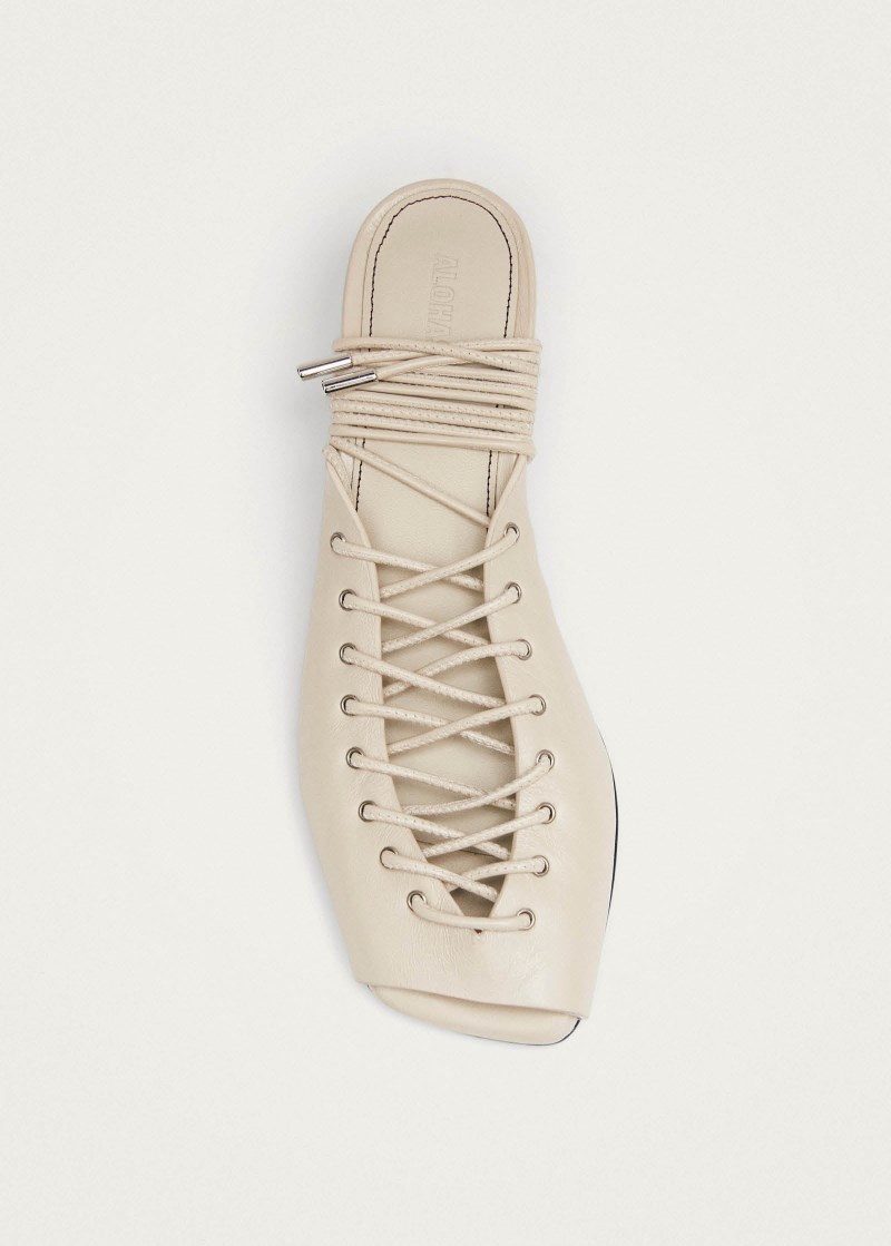 Women's Angelica Cream Leather Sandals
