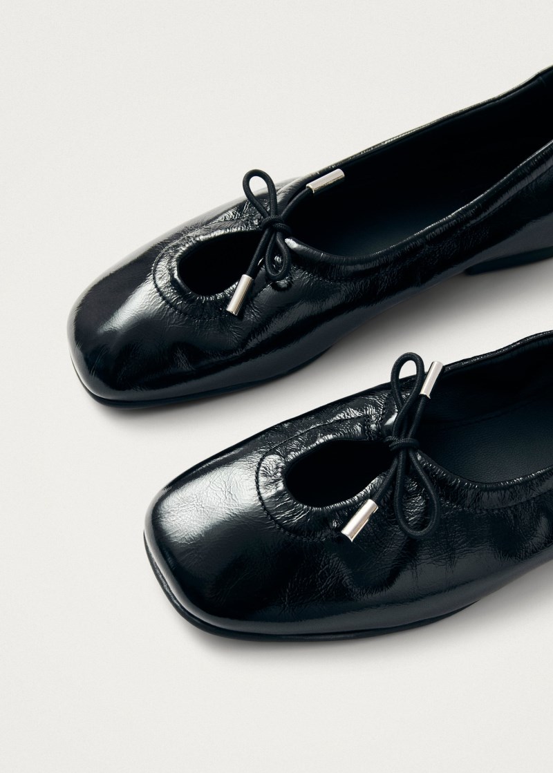 Women's Rosalind Onix Black Leather Ballet Flats