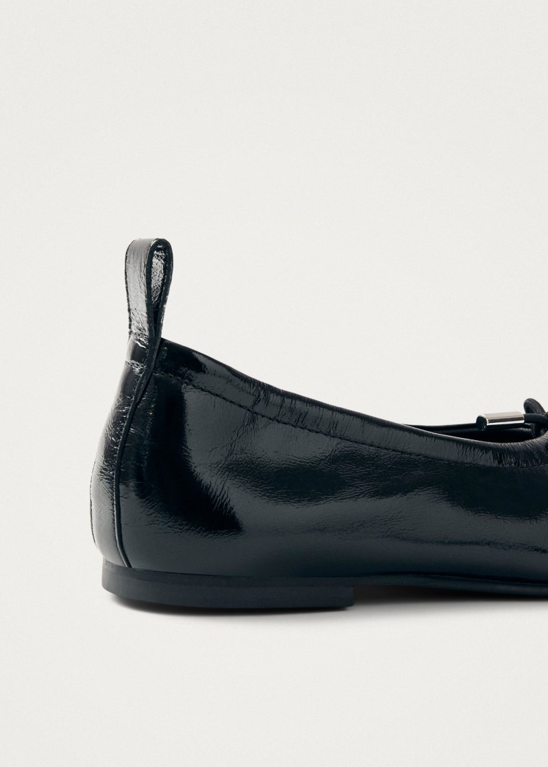 Women's Rosalind Onix Black Leather Ballet Flats