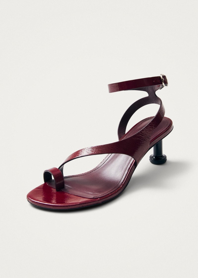 Women's Miquela Onix Burgundy Leather Sandals