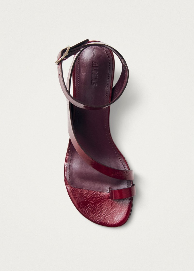 Women's Miquela Onix Burgundy Leather Sandals