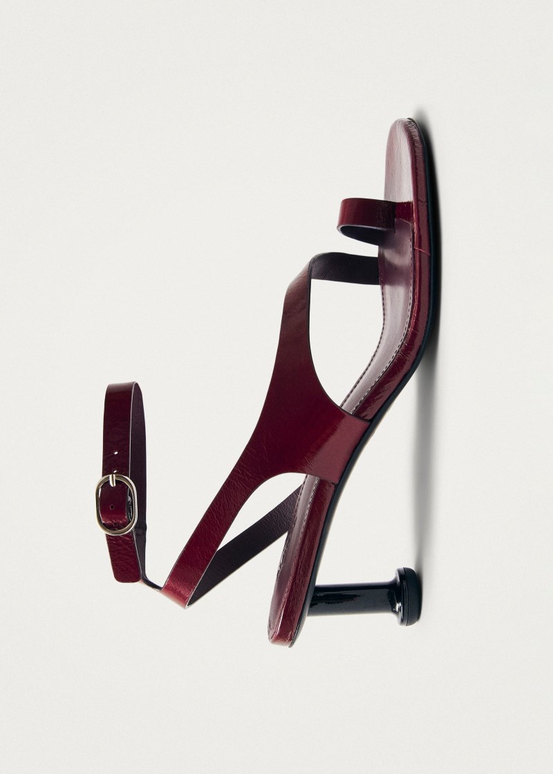 Women's Miquela Onix Burgundy Leather Sandals