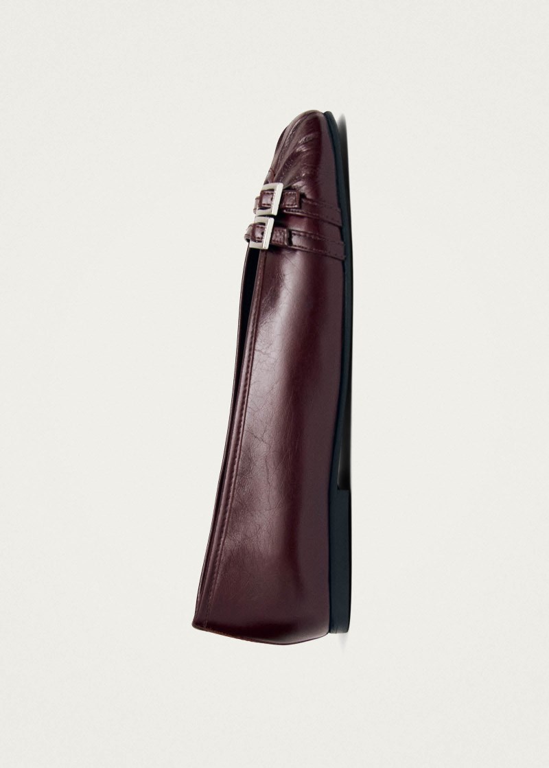 Women's Cendana Rift Burgundy Leather Ballet Flats